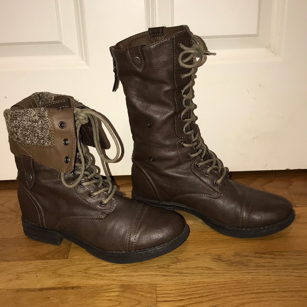 Madden Girl combat fold-over boots